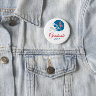 Ole Miss Football Helmet   Light Blue 6 Cm Round Badge