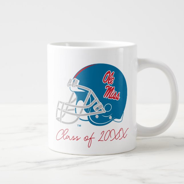Ole Miss Football Helmet | Light Blue Large Coffee Mug (Right)
