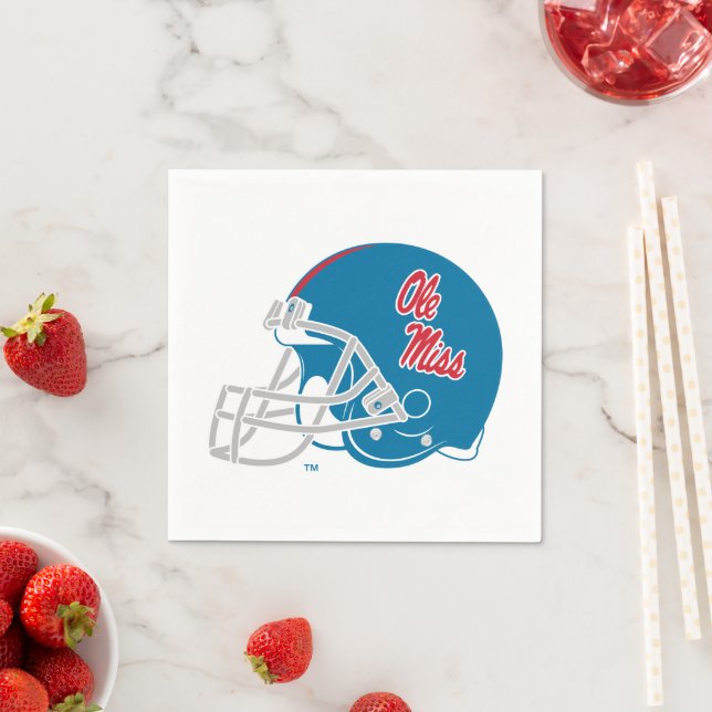 Ole Miss Football Helmet | Light Blue Napkin (Insitu)