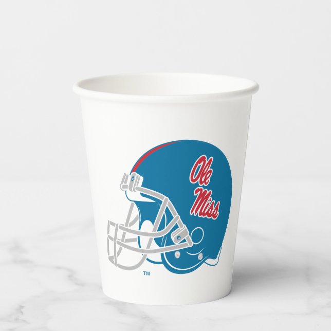 Ole Miss Football Helmet | Light Blue Paper Cups (Back)