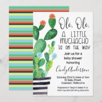Ole Ole Fiesta Theme Baby Shower Invitation
