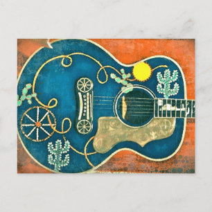 Ole Western Guitar Postcard
