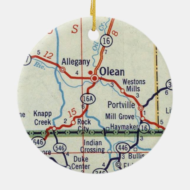 Olean NY Ceramic Tree Decoration (Back)