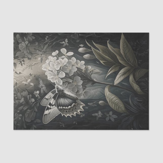 Oleander Dreams, Moth in Twilight Tissue Paper (Front)