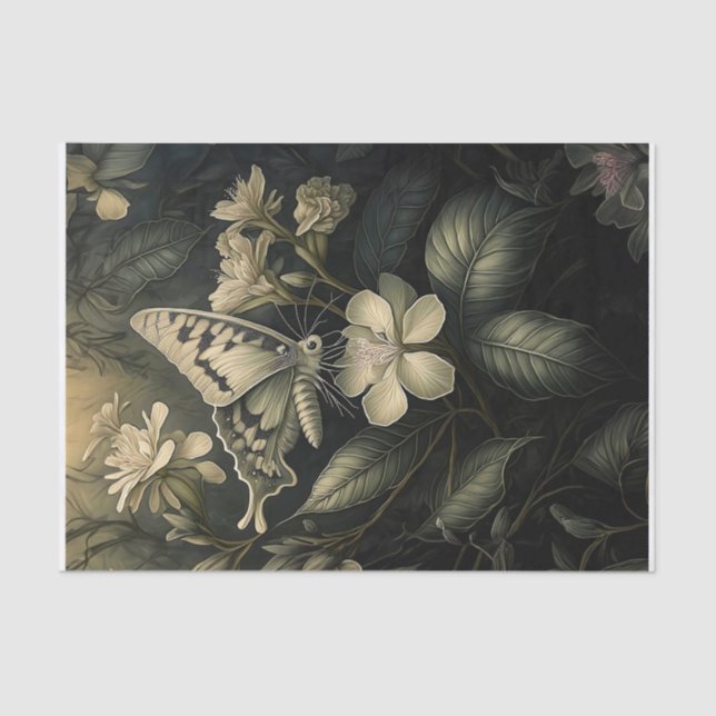 Oleander Dreams, Moth in Twilight Tissue Paper (Front)