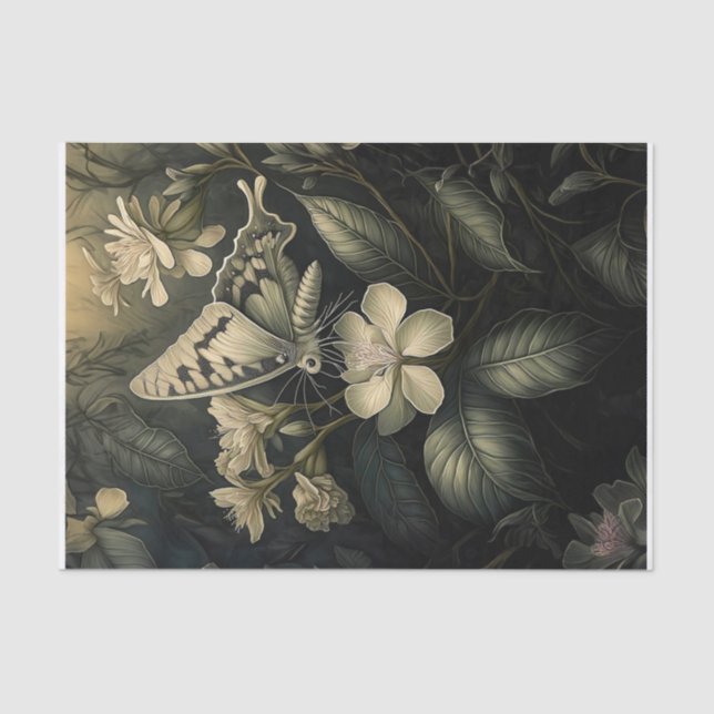 Oleander Magic, Moth in Twilight Tissue Paper (Front)