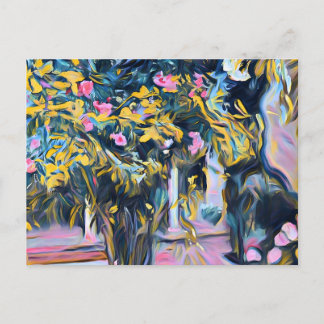 Oleander trees, the courtyard postcard