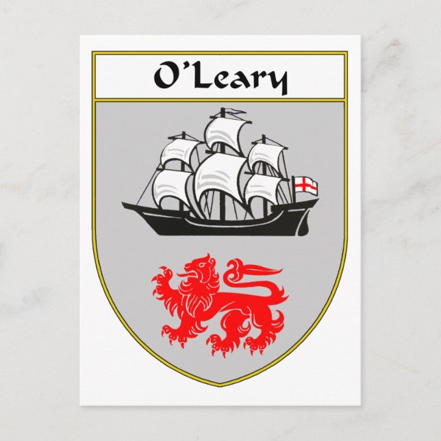 O'Leary Coat of Arms/Family Crest Postcard (Front)