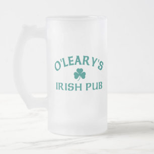 O'Leary's Irish Pub Frosted Glass Beer Mug