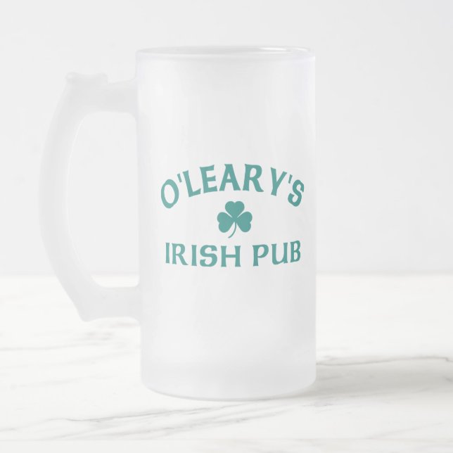 O'Leary's Irish Pub Frosted Glass Beer Mug (Left)