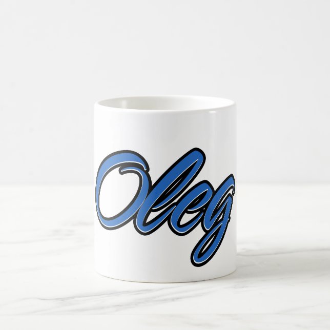 Oleg First Name Name blue Tasse Kaffeetasse Coffee Mug (Center)