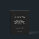 Olga Black Modern Wedding Invitation<br><div class="desc">Modern wedding invitations featuring a clean and simple design with bold fonts.</div>