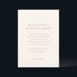 Olga Ivory and Gold Modern Wedding Invitation<br><div class="desc">Modern wedding invitations featuring a clean and simple design with bold fonts.</div>