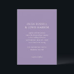 Olga Purple Modern Wedding Invitation<br><div class="desc">Modern wedding invitations featuring a clean and simple design with bold fonts.</div>