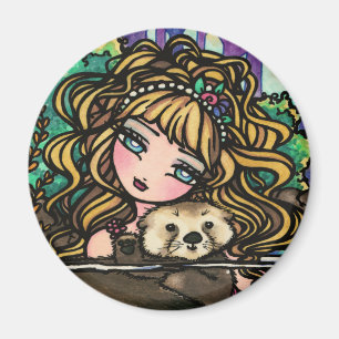 "Oliana's Otter" Fantasy Mermaid Sea Otter Fairy Magnet