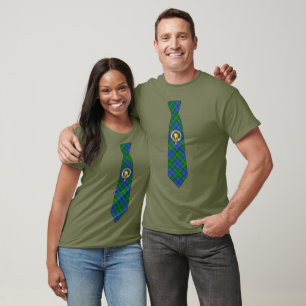 Oliphant Scottish Clan Badge & Tartan Necktie T-Shirt