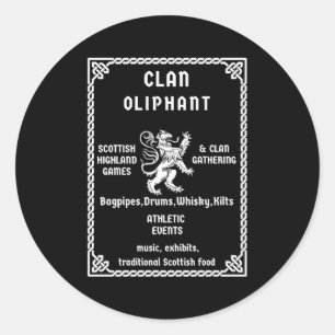 Oliphant Scottish Clan Descendant Classic Round Sticker