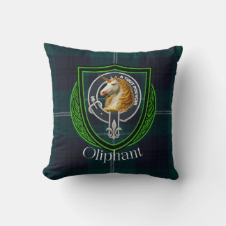 Oliphant Scottish Clan Tartan & Crest Cushion