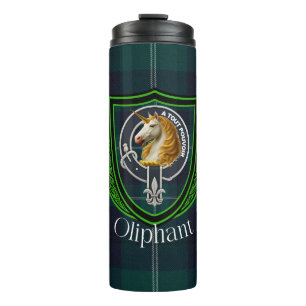 Oliphant Scottish Clan Tartan & Crest Thermal Tumbler