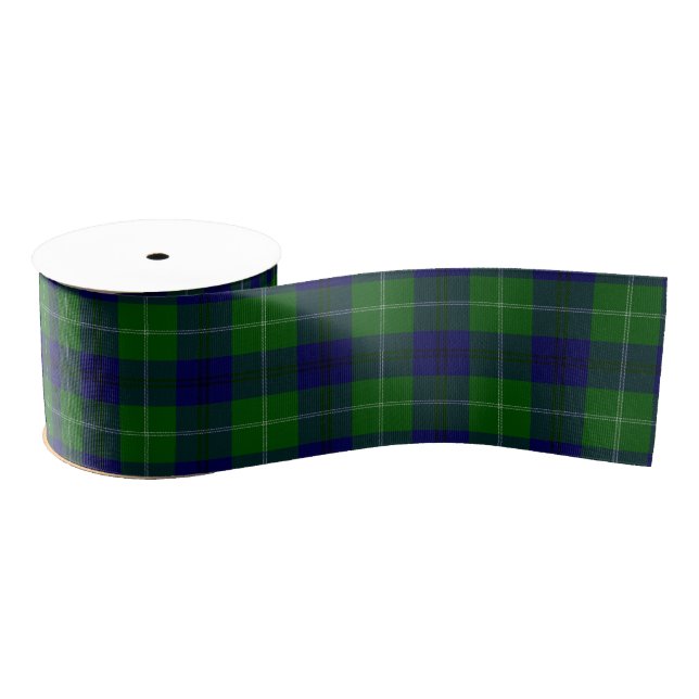 Oliphant tartan blue green plaid grosgrain ribbon (Spool)