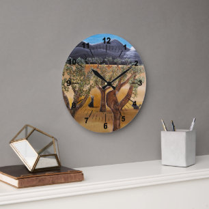 Olivar de Noche Painting by Alfred Fox Large Clock