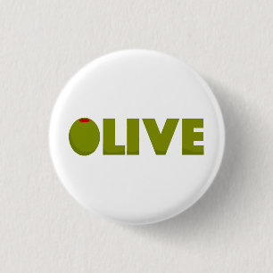 Olive 3 Cm Round Badge
