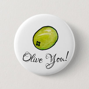 Olive 6 Cm Round Badge