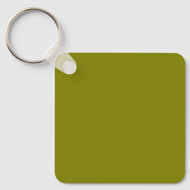 Olive 808000 Solid Colour Design Key Ring (Front)