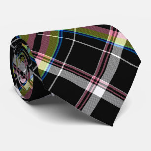 Olive and Black Tartan Pattern  Tie