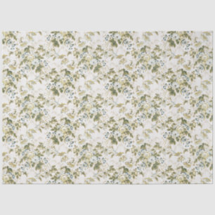 Olive and Blue English Chintz Floral Tissue Paper