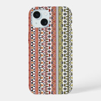 Olive and brown geometric ethnic ornament