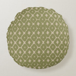 Olive and cream Boho Geometric Throw Pillow