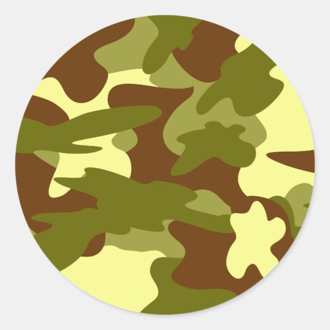 Olive and Cream Camo Stickers / Seals by Heard_ (Front)