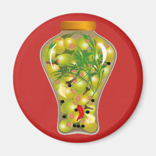 Olive and herb preserves kitchen red green magnet