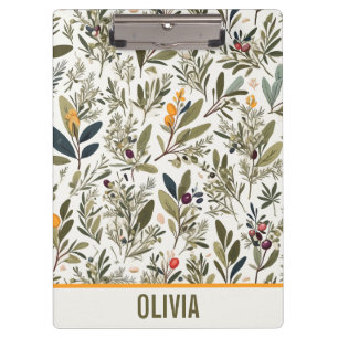 Olive and Herbs Minimal Elegant Personalised Clipboard