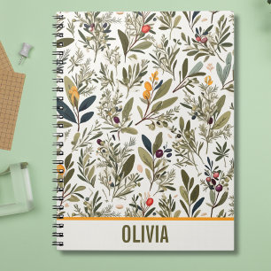 Olive and Herbs Minimal Elegant Personalised Notebook