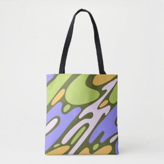 Olive and Lavender Diagonal Brushstroke Pattern Tote Bag