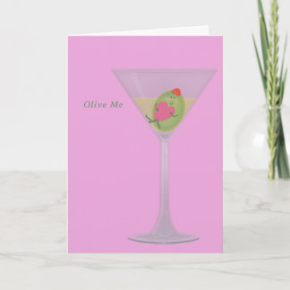 Olive and Martini Valentine's Day Card