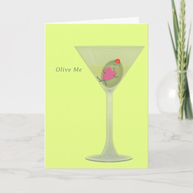 Olive and Martini Valentine's Day Card (Front)