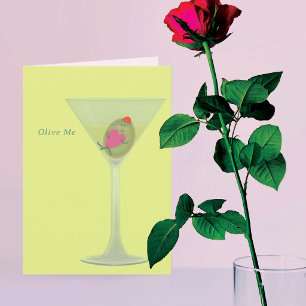 Olive and Martini Valentine's Day Card
