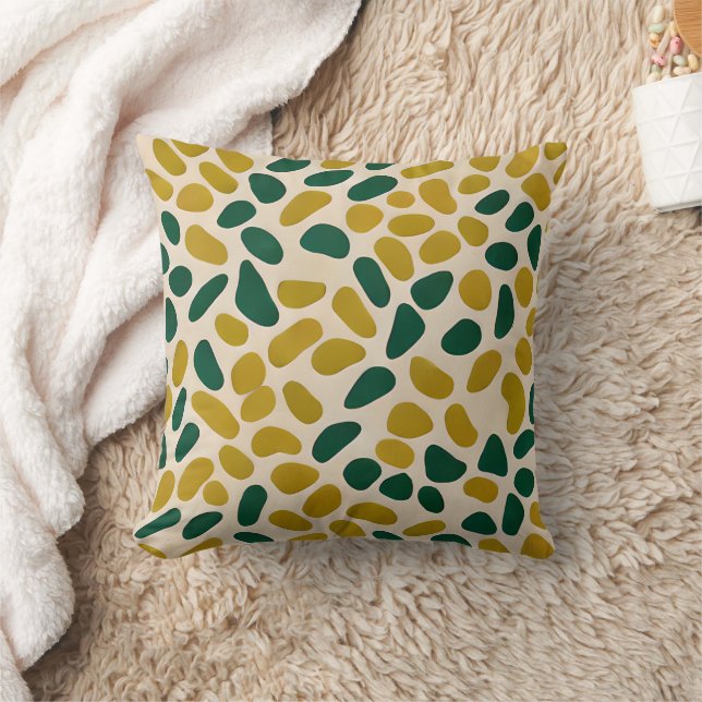 Olive and Mint green abstract pattern Cushion (Blanket)