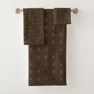 Olive and Pink Dots Bath Towel Set
