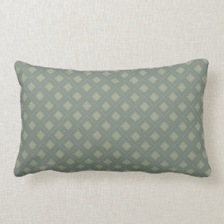 Olive and Sage Green Diamond Shapes Lumbar Cushion