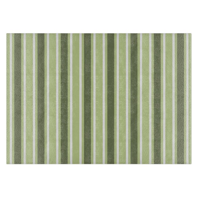 Olive and white candy stripes cutting board (Front)