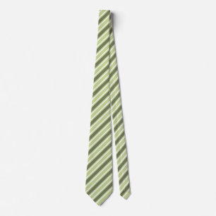 Olive and white candy stripes tie