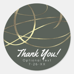 Olive Army Green & Gold Faux Foil Custom Favour Classic Round Sticker