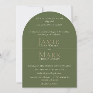 Olive & Beige Neutral Wedding Invitation