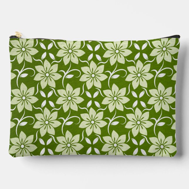 Olive Blossom Repeat Accessory Pouch (Front)