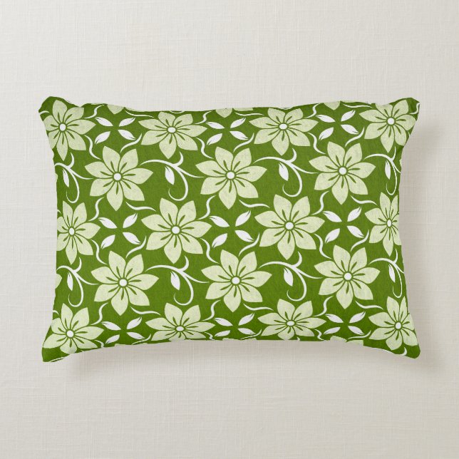 Olive Blossom Repeat Decorative Cushion (Front)