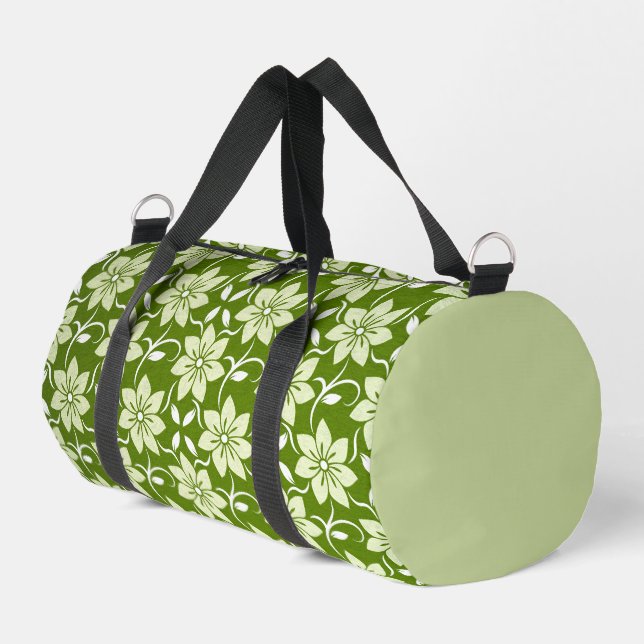 Olive Blossom Repeat Duffle Bag (Left Corner)